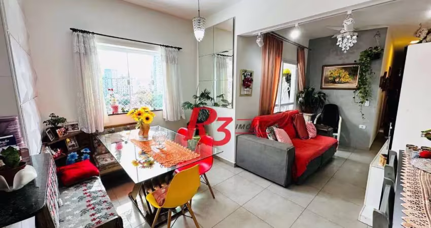 Apartamento com 2 dormitórios à venda, 70 m² por r$ 610.000,00 - campo grande - santos/sp