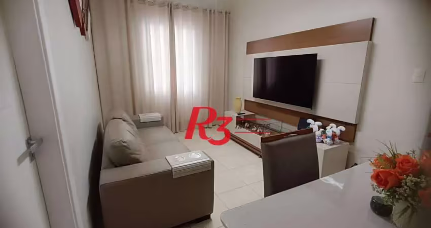 Apartamento com 1 dormitório à venda, 59 m² por r$ 385.000,00 - boqueirão - santos/sp