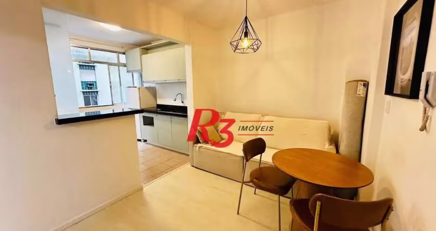 Apartamento com 1 dormitório para alugar, 50 m² por r$ 3.800,00/mês - gonzaga - santos/sp