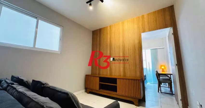 Apartamento com 1 dormitório para alugar, 50 m² por r$ 3.080,00/mês - gonzaga - santos/sp