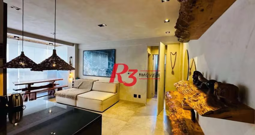 Apartamento com 1 dormitório para alugar, 57 m² por r$ 6.000,00/mês - ponta da praia - santos/sp