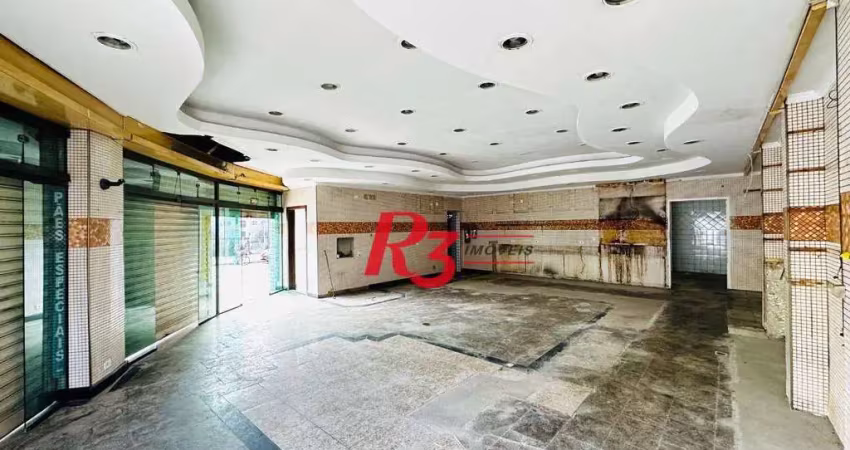 Loja para alugar, 250 m² por r$ 9.000,00/mês - encruzilhada - santos/sp