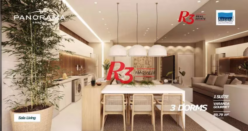 Apartamento com 2 dormitórios à venda, 72 m² por r$ 980.000,00 - encruzilhada - santos/sp