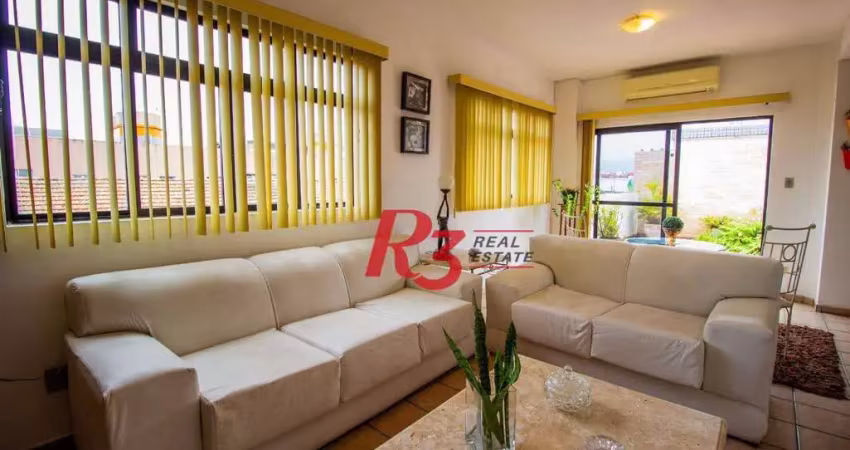 Apartamento para alugar, 180 m² por r$ 4.500,00 - macuco - santos/sp