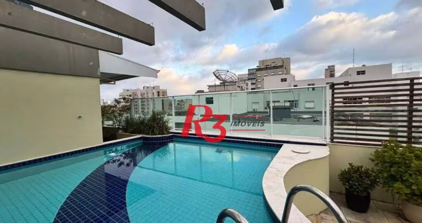 Cobertura com 4 dormitórios à venda, 300 m² por r$ 3.900.000,00 - gonzaga - santos/sp