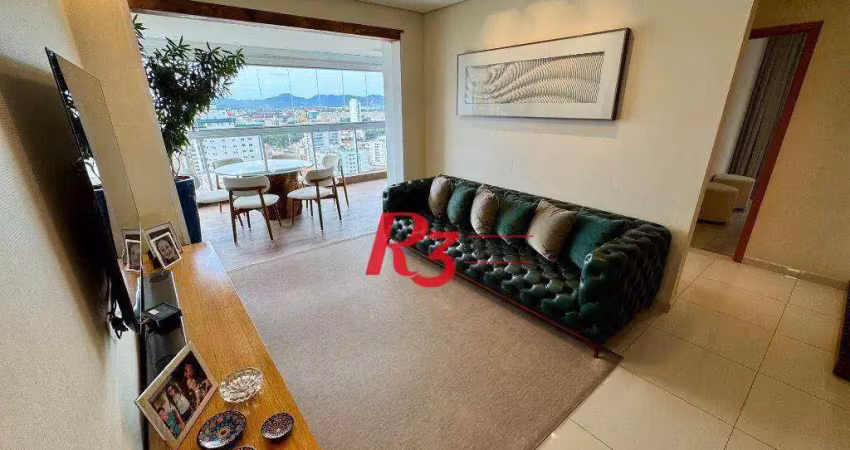 Apartamento com 3 dormitórios à venda, 136 m² por r$ 1.900.000,00 - aparecida - santos/sp