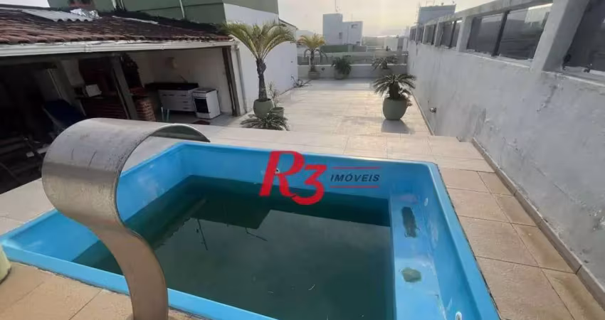 Cobertura com 4 dormitórios à venda, 360 m² por r$ 1.100.000,00 - jardim las palmas - guarujá/sp
