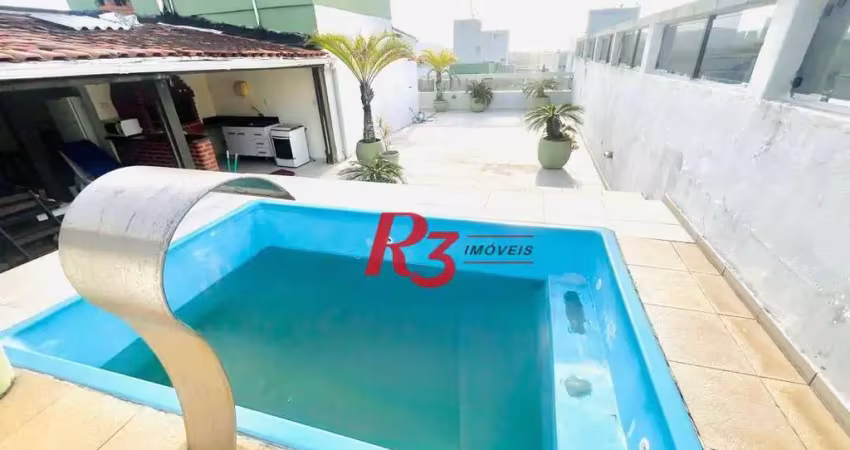 Cobertura com 4 dormitórios à venda, 360 m² por r$ 1.100.000,00 - jardim las palmas - guarujá/sp