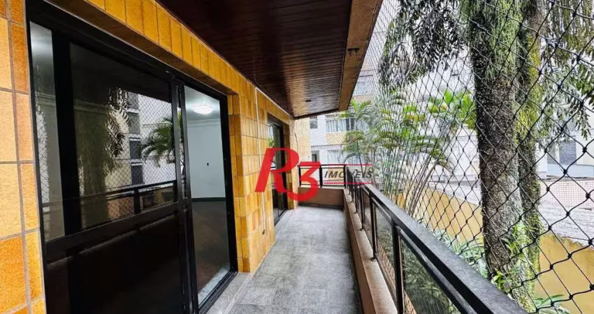 Apartamento com 3 dormitórios à venda, 200 m² por r$ 1.060.000,00 - boqueirão - santos/sp