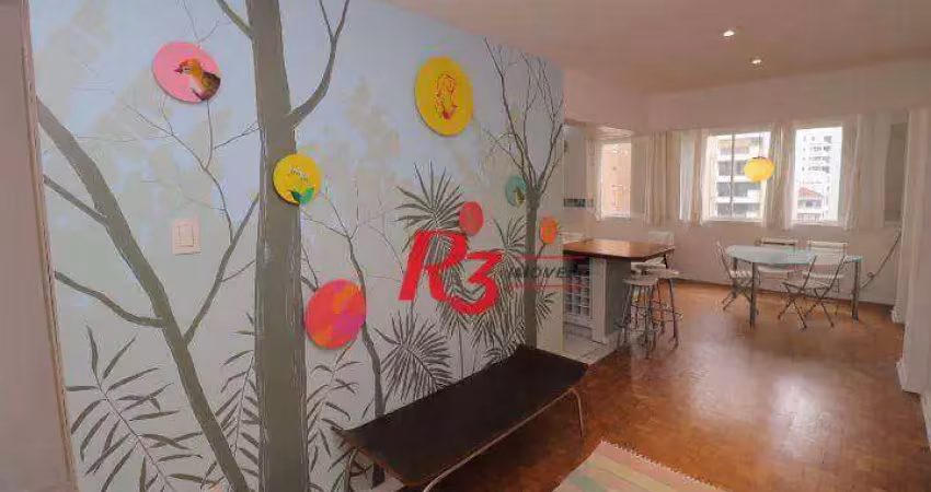 Apartamento com 2 dormitórios para alugar, 90 m² por r$ 4.870,00/mês - gonzaga - santos/sp