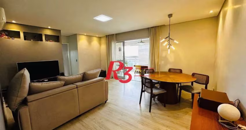 Apartamento com 3 dormitórios à venda, 100 m² por r$ 1.011.000,00 - ponta da praia - santos/sp