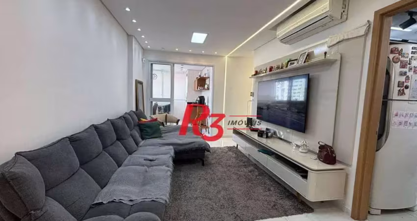 Apartamento com 3 dormitórios à venda, 81 m² por r$ 1.435.000,00 - boqueirão - santos/sp