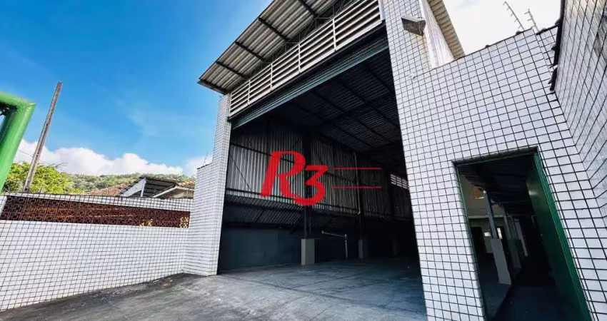 Galpão para alugar, 300 m² por r$ 8.000,00/mês - saboó - santos/sp