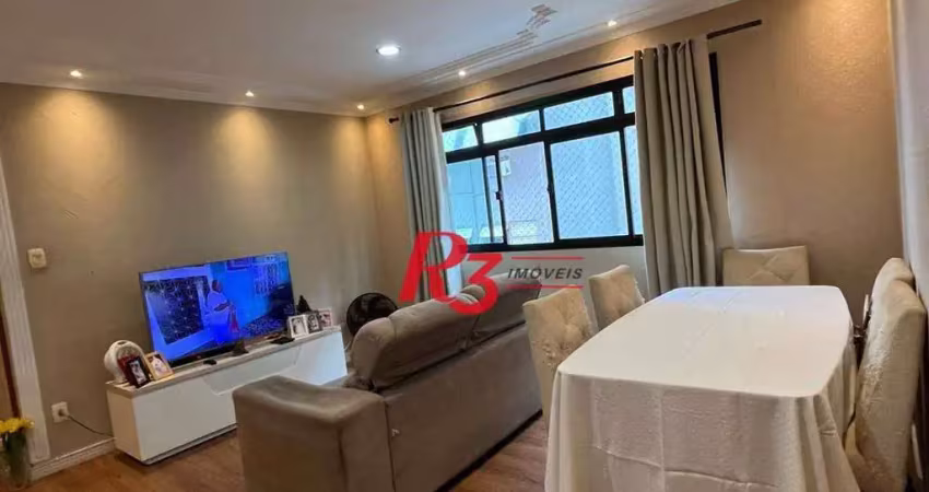 Apartamento com 2 dormitórios à venda, 80 m² por r$ 540.000,00 - campo grande - santos/sp
