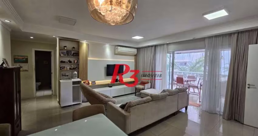 Apartamento com 3 dormitórios à venda, 150 m² por r$ 1.360.000,00 - marapé - santos/sp