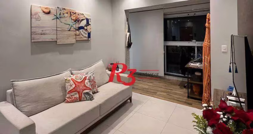 Apartamento com 1 dormitório à venda, 53 m² por r$ 719.000,00 - embaré - santos/sp