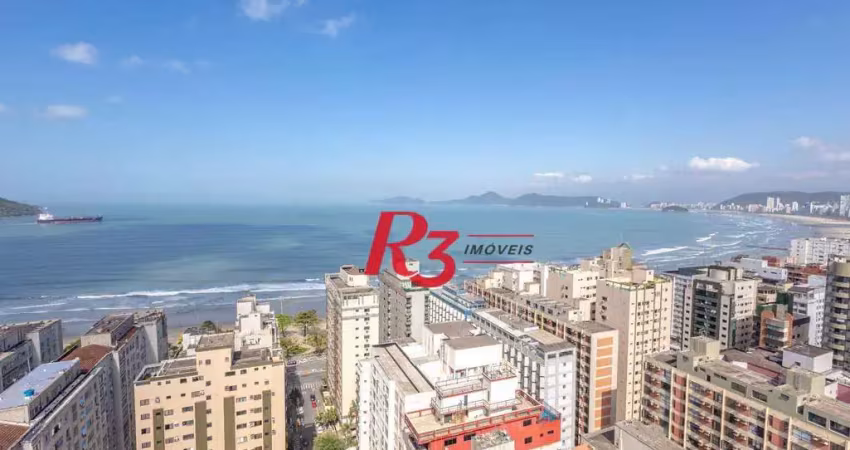 Apartamento com 3 suítes à venda, 150 m² - vista total para o mar no 25º andar - aparecida - santos/sp