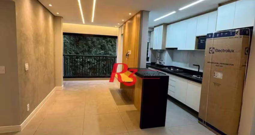 Apartamento com 2 dormitórios(1 suite), 72 m² - venda por r$ 800.000 ou aluguel por r$ 6.500/mês - marapé - santos/sp