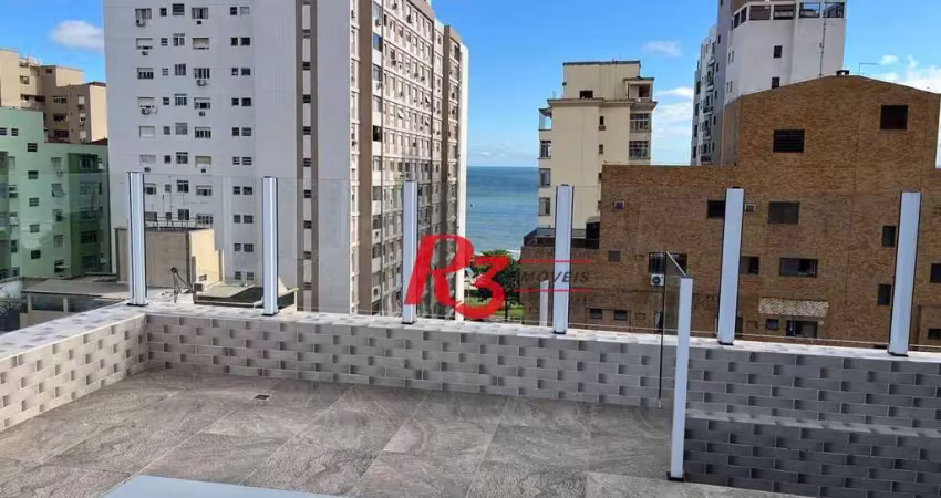 Cobertura com 3 dormitórios à venda, 178 m² por r$ 1.800.000,00 - aparecida - santos/sp
