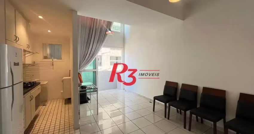 Apartamento duplex com 1 dormitório à venda, 69 m² por r$ 550.000,00 - gonzaga - santos/sp