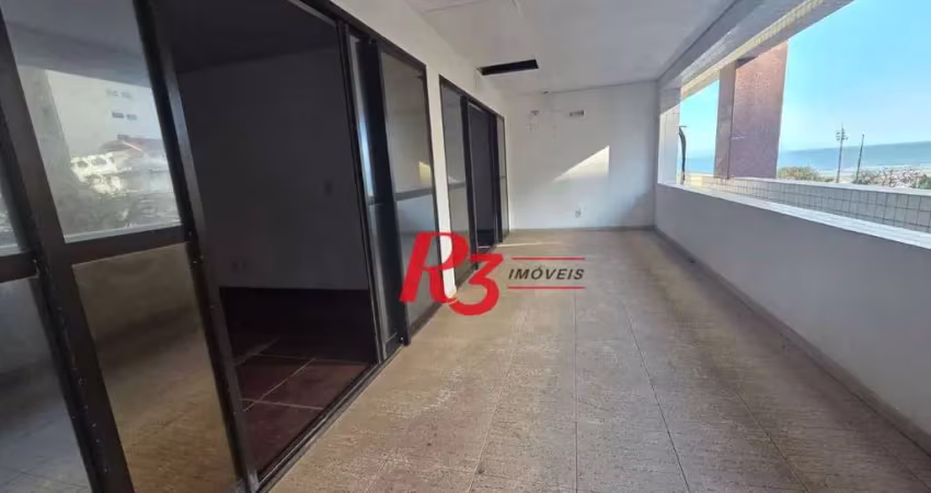 Sala para alugar, 139 m² por r$ 10.000,00/mês - boqueirão - santos/sp