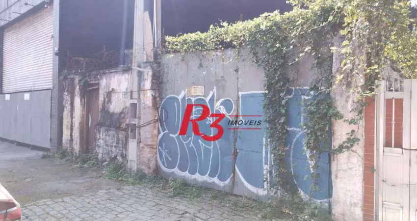 Terreno para alugar, 420 m² por r$ 6.001,00/mês - vila mathias - santos/sp