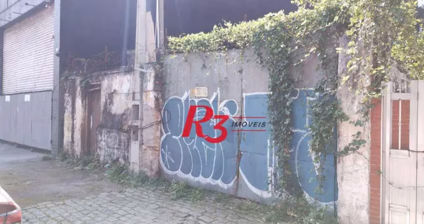 Terreno para alugar, 420 m² por r$ 6.001,00/mês - vila mathias - santos/sp