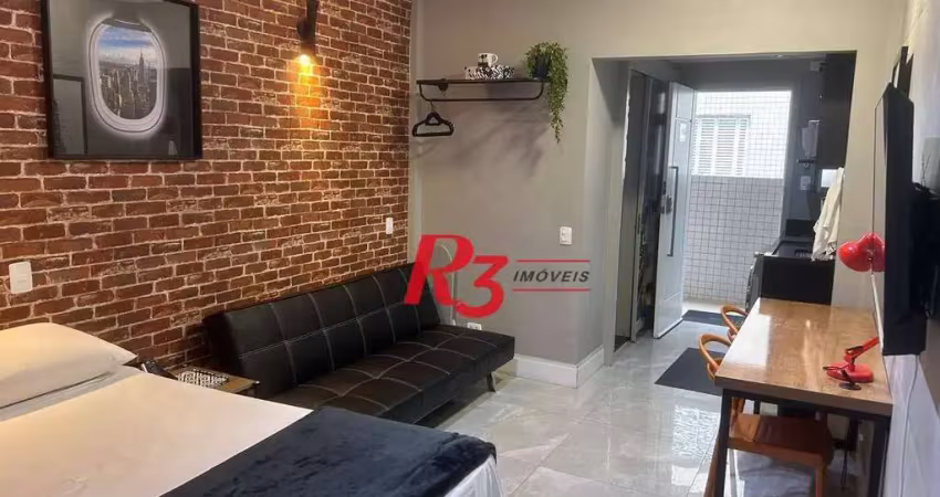 Kitnet com 1 dormitório à venda, 28 m² por r$ 375.000,00 - josé menino - santos/sp