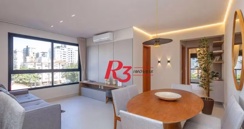 Apartamento com 2 dormitórios à venda, 77 m² por r$ 916.300,00 - aparecida - santos/sp