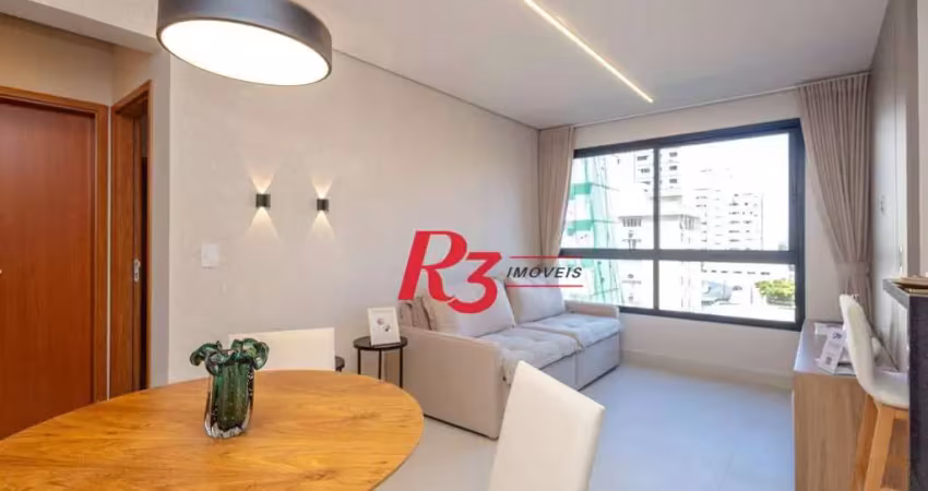 Apartamento com 1 dormitório à venda, 52 m² por r$ 710.600,00 - aparecida - santos/sp