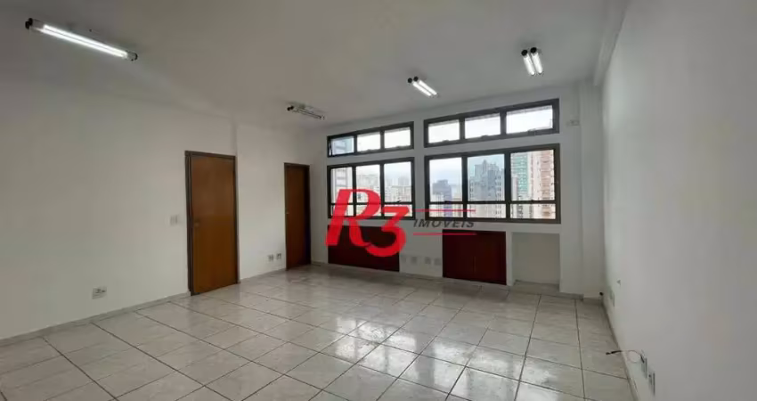 Sala para alugar, 42 m² por r$ 3.000,00/mês - boqueirão - santos/sp