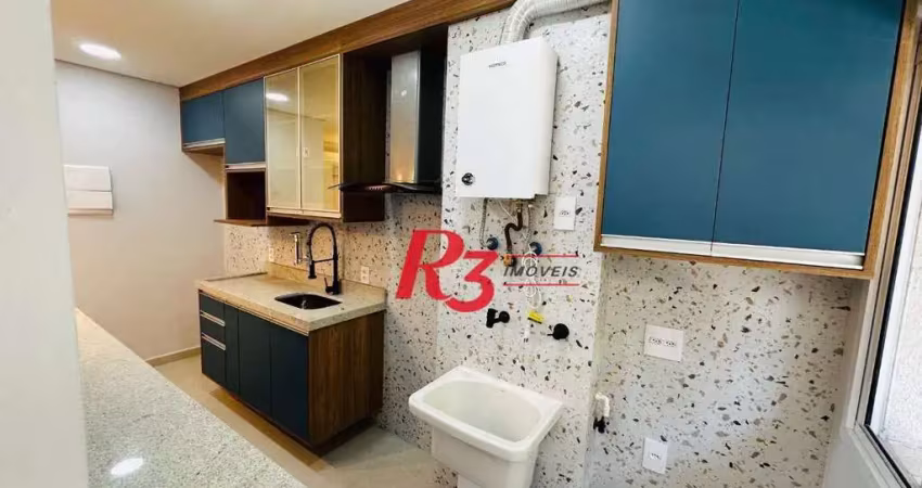 Apartamento com 2 dormitórios à venda, 62 m² por r$ 752.600,00 - marapé - santos/sp