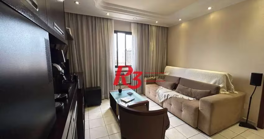 Apartamento com 2 dormitórios à venda, 77 m² por r$ 610.000,00 - embaré - santos/sp