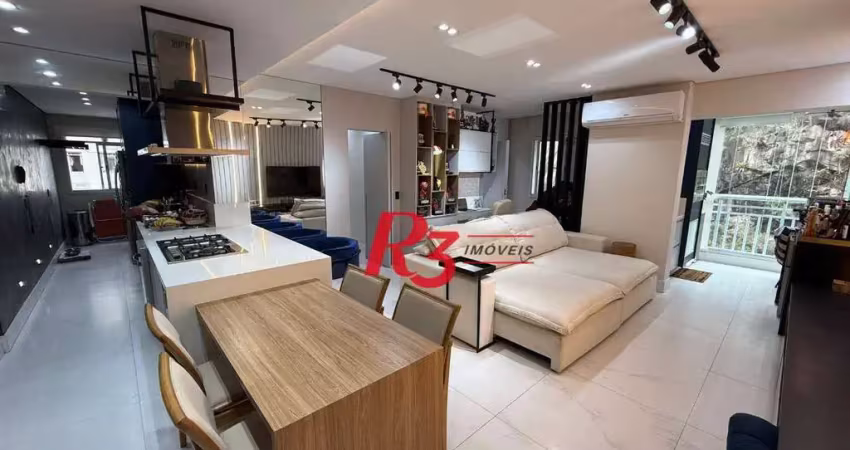 Apartamento com 2 dormitórios à venda, 85 m² por r$ 960.000,00 - marapé - santos/sp