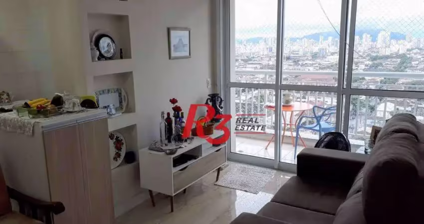 Apartamento com 1 dormitório para alugar, 50 m² por r$ 3.500,00/mês - vila matias - santos/sp
