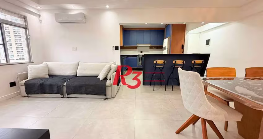 Apartamento com 2 dormitórios para alugar, 83 m² por r$ 4.950,00/mês - marapé - santos/sp
