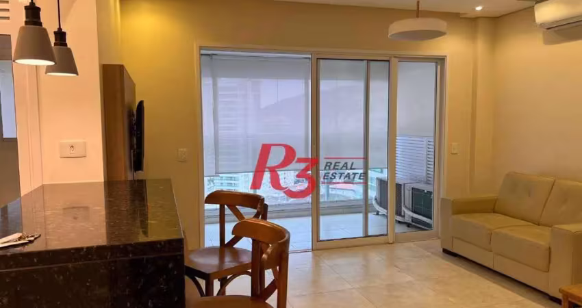 Apartamento com 1 dormitório para alugar, 48 m² por r$ 4.900,00/mês - ponta da praia - santos/sp