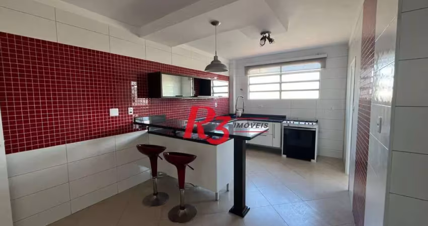 Apartamento com 2 dormitórios para alugar, 120 m² por r$ 5.500,00/mês - gonzaga - santos/sp