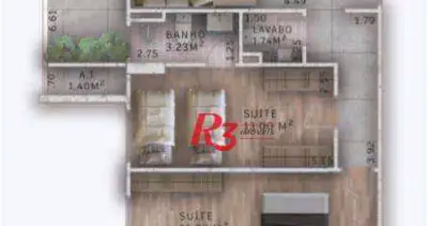 Apartamento com 2 dormitórios à venda, 92 m² por r$ 900.000,00 - canto do forte - praia grande/sp