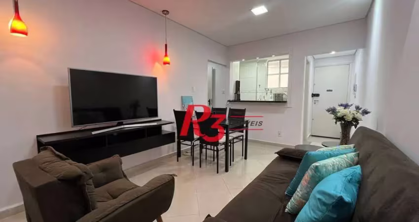 Apartamento com 1 dormitório à venda, 57 m² por r$ 430.000,00 - boqueirão - santos/sp