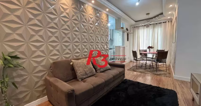 Apartamento com 2 dormitórios para alugar, 64 m² por r$ 5.050,00/mês - marapé - santos/sp