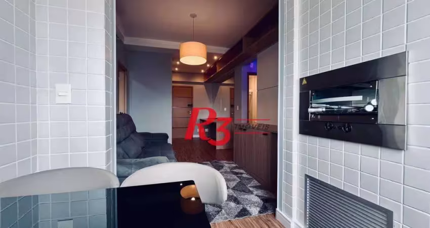 Apartamento com 2 dormitórios para alugar, 66 m² por r$ 6.000,00/mês - boqueirão - santos/sp