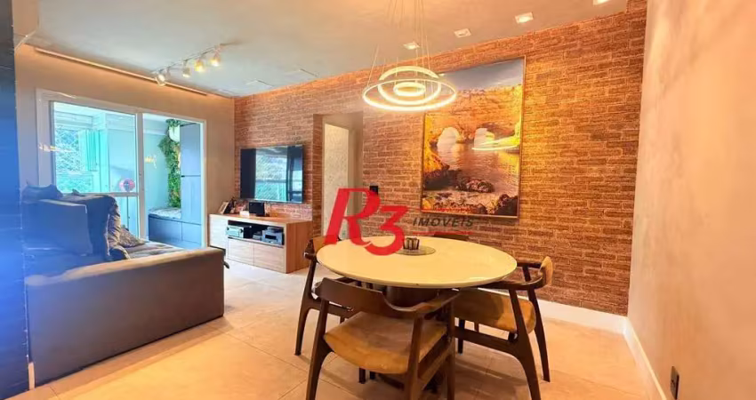 Apartamento com 2 dormitórios à venda, 66 m² por r$ 850.000,00 - josé menino - santos/sp