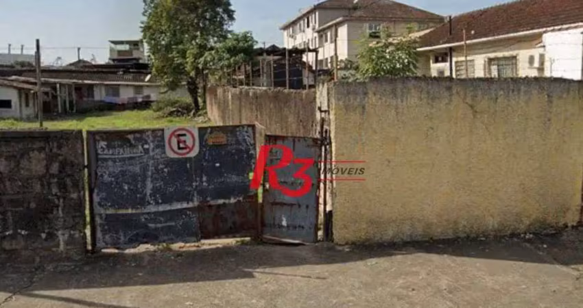 Terreno à venda, 1500 m² por r$ 6.000.000,00 - macuco - santos/sp