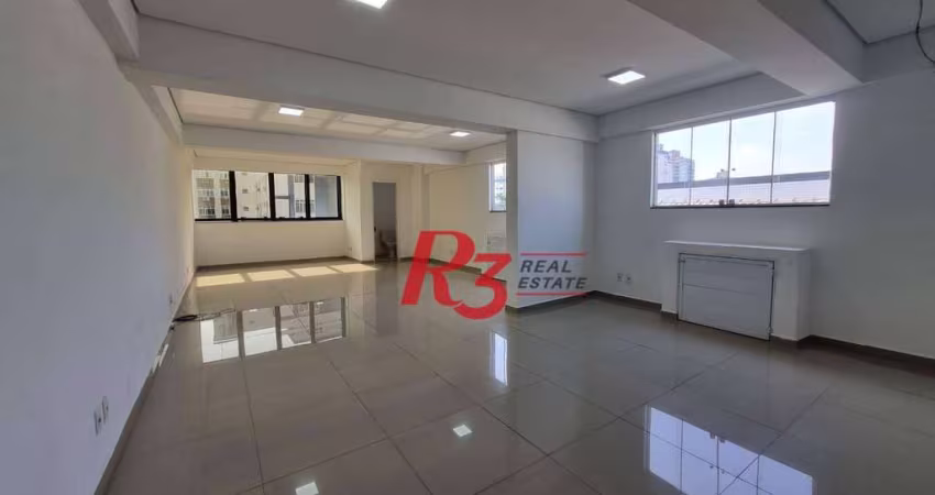 Sala para alugar, 51 m² por R$ 2.900,02/mês - Embaré - Santos/SP