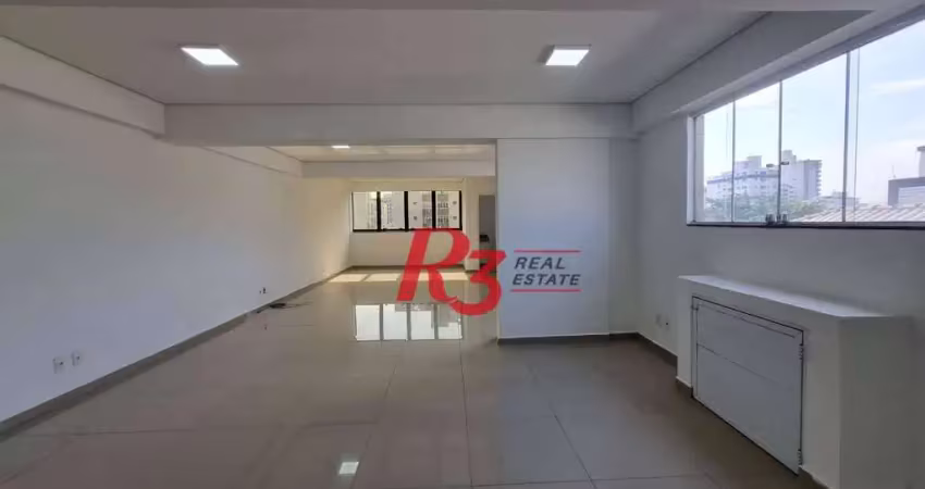 Sala para alugar, 65 m² por r$ 3.500,02/mês - embaré - santos/sp