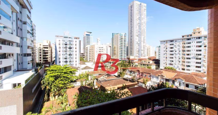 Apartamento com 3 dormitórios à venda, 118 m² - Gonzaga - Santos/SP