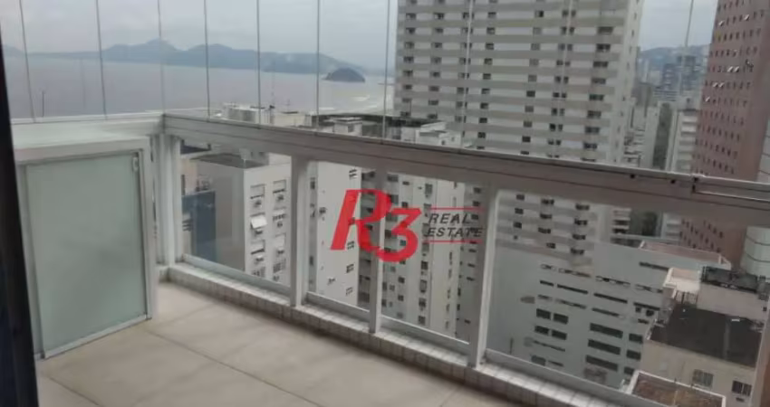 Apartamento com 1 dormitório para alugar, 46 m² por r$ 6.000,01/mês - boqueirão - santos/sp