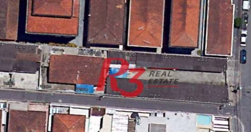 Terreno à venda, 936 m² por R$ 4.260.000,00 - Boqueirão - Santos/SP