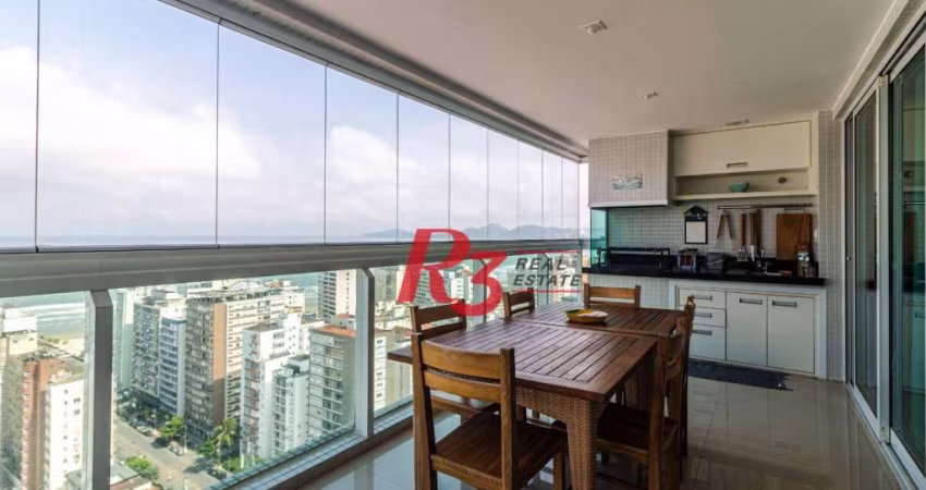 Apartamento com 3 dormitórios, 167 m² - venda por R$ 2.720.000,00 ou aluguel por R$ 16.560,00/mês - Boqueirão - Santos/SP